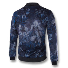 Men's Baseball Jackets Flower Print Men Slim Fit Outdoors Polyester Coats Casual Down Overcoat Big Size BL