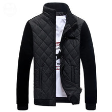 Men's Down Coat Hooded Thick Stand Collar Down Jacket Cotton Casual Outwear Plus Size BL