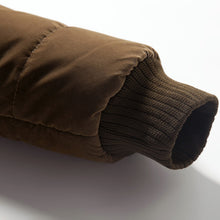 Men's Down Coat Hooded Thick Stand Collar Down Jacket Cotton Casual Outwear Plus Size BL