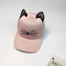 Women Cat Ear Pattern Sequin Baseball Cap Women Men Snapback Caps Hip Hop Hats For Women    #23 BL
