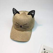 Women Cat Ear Pattern Sequin Baseball Cap Women Men Snapback Caps Hip Hop Hats For Women    #23 BL