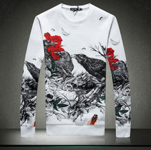 Men Hoodies Men Casual Printed Hooded Sweatshirts White Loose Men Pullovers Plus Size BL