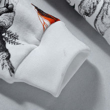 Men Hoodies Men Casual Printed Hooded Sweatshirts White Loose Men Pullovers Plus Size BL