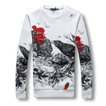 Men Hoodies Men Casual Printed Hooded Sweatshirts White Loose Men Pullovers Plus Size BL