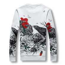 Men Hoodies Men Casual Printed Hooded Sweatshirts White Loose Men Pullovers Plus Size BL