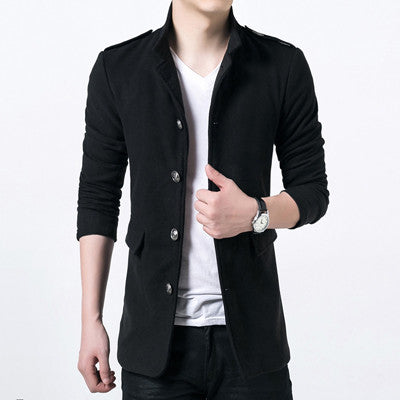 Men Trench Men Jackets Slim Fits Long Casual Coats Men's Thick Outwears Plus Size Quality BL