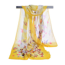 Women Chiffon Scarf Ladies Butterfly Print 7 Colors Scarves Warp shawl female bufanda mujer echarpe #1201 BL