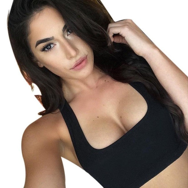 Crop Tops Women Short Workout Fitness Top Crop Black  Sleeveless Tank Top Women Haut Femme Sexy  YE BL