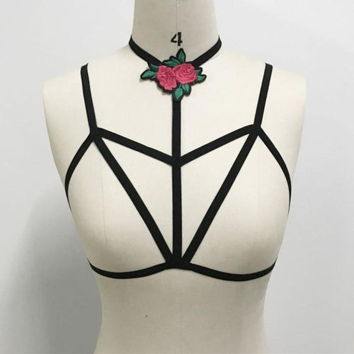 Embroidery Flower Women Camisole tank top Sexy hollow out adjustable strappy crop top Women Sexy   #242 BL