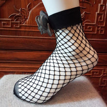Harajuku Sexy black fishnet short socks women Black Flower Ankle High Thin Sexy Womens Socks Meias Calcetines #417 BL