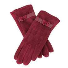 Suede Elegant Women Gloves  Warm Driving Soft Wrist Bow Gloves Female Mittens guantes mujer  #1207 BL