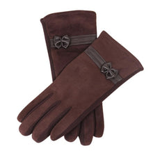 Suede Elegant Women Gloves  Warm Driving Soft Wrist Bow Gloves Female Mittens guantes mujer  #1207 BL