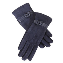 Suede Elegant Women Gloves  Warm Driving Soft Wrist Bow Gloves Female Mittens guantes mujer  #1207 BL