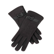 Suede Elegant Women Gloves  Warm Driving Soft Wrist Bow Gloves Female Mittens guantes mujer  #1207 BL
