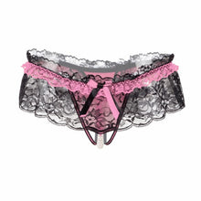 Underwear Women Sexy Underpanties Lace Pearl Open Crotch Panties Thongs And G Strings Female Low Waist Lingerie G-String BL
