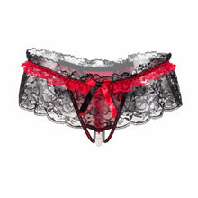 Underwear Women Sexy Underpanties Lace Pearl Open Crotch Panties Thongs And G Strings Female Low Waist Lingerie G-String BL