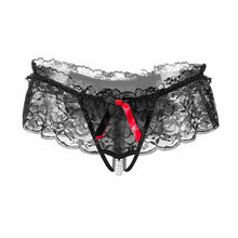 Underwear Women Sexy Underpanties Lace Pearl Open Crotch Panties Thongs And G Strings Female Low Waist Lingerie G-String BL