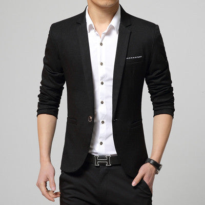 Slim Fit Business Jacket Cotton Men Blazer Jacket Single Button Casual Mens Suit Jacket Coat Suite BL