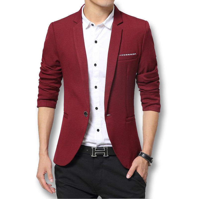 Slim Fit Business Jacket Cotton Men Blazer Jacket Single Button Casual beautylifeo Slim Fit Business Jacket Cotton Men Blazer Jacket Single Button Casual beautylifeo
