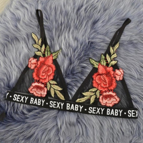 Stylish Women Sexy Embroidered Appliques Lace Floral Crochet Bralette Bustier Unpadded Strappy Crop Top Women #23 BL