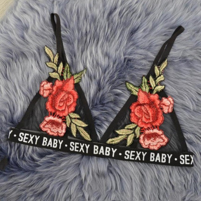 Stylish Women Sexy Embroidered Appliques Lace Floral Crochet Bralette Bustier Unpadded Strappy Crop Top Women #23 BL