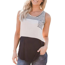 Tops  Ladies 3 Colors Sleeveless Patchwork Pocket T-shirt Tank Top Women Vest Tops Tees Female #63 BL
