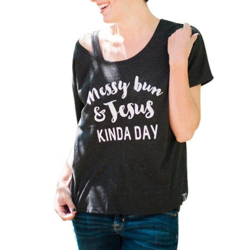 t shirt women t-shirts Short Sleeve Cotton Letter Print O Neck Cold Shoulder tees Tops Women Tee Shirt Femme #421 BL