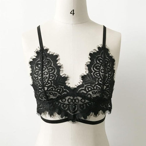 Sexy Crop Top Women Floral Lace Sheer Halter Sling Women  Top   Backless Camisole Female cropped feminino #63 BL