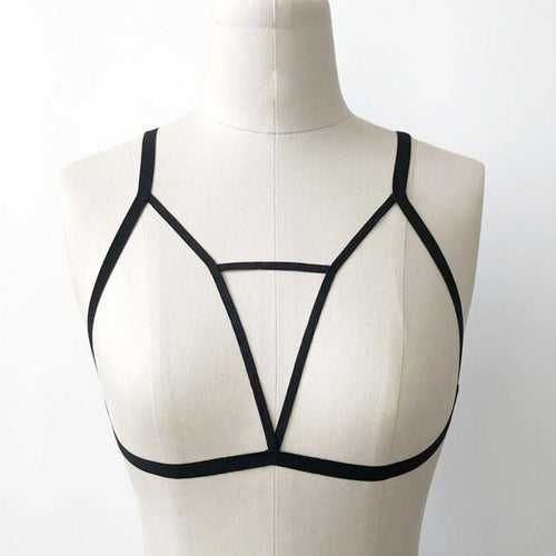 Sexy Women Bandage Hollow Out Elastic sexy Bra Bandage Strappy Halter Bra Bustier Tops Galters #04 BL