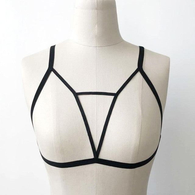 Sexy Women Bandage Hollow Out Elastic sexy Bra Bandage Strappy Halter Bra Bustier Tops Galters #04 BL