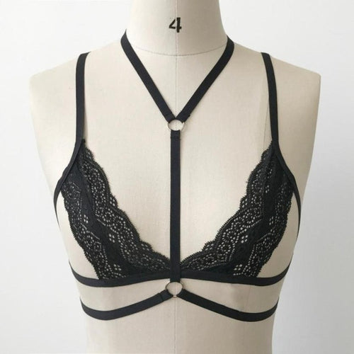 Sexy Women Lace Bralette Crop Tops Women Ladies Hollow Strappy Push Up sexy Crop Top Encaje Camisole Femme   #419 BL