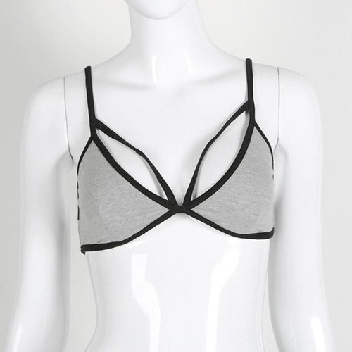 Sexy Women's Short Tank Tops Choker Sheer Unpadded Strappy Backless Sexy  Crop Top For Women   Camis #23 BL