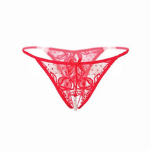 Sexy Womens Briefs Lace Open Crotch Panties For Women Lace Hollow Out Pearls Open Crotch Thongs G-string Ladies Erotic Underwear BL
