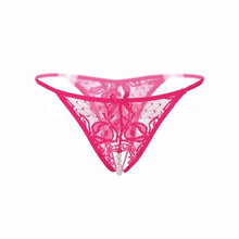 Sexy Womens Briefs Lace Open Crotch Panties For Women Lace Hollow Out Pearls Open Crotch Thongs G-string Ladies Erotic Underwear BL