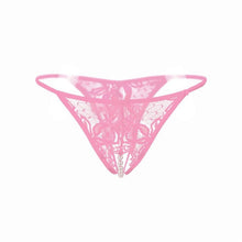 Sexy Womens Briefs Lace Open Crotch Panties For Women Lace Hollow Out Pearls Open Crotch Thongs G-string Ladies Erotic Underwear BL