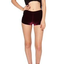 Women Ladies Velvet Short Femme Fashon Skinny High Waist Shorts Women Pantalon Corto Mujer Red Blue Black #63 BL