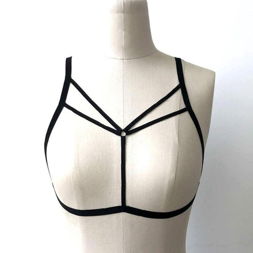 Sexy Women Hollow Out Elastic sexy Bra Crop Top harajuku Bandage Strappy Halter Bra Bustier Top Galter #43 BL