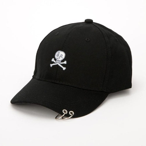 Baseball Cap Women Skull Embroidered Snapback Hat Adjustable Baseball Cap With Ring Women Hat czapki #63 BL