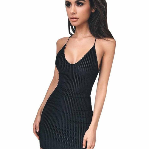 Bodycon Slim Womens Sexy Sleeveless Backless Dress Ladies  Slim Dress Vestidos  BL