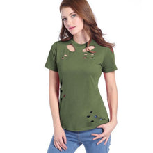 Camisetas Mujer  Tops Women White T Shirt Women Short Sleeve O Neck Hole Harajuku Solid Casual Tee Shirt Femme #23 BL