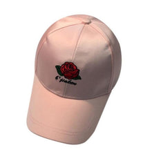 Baseball Hats Women Embroidery Rose Cotton Snapback Caps Hip Hop Hats Female Black White Pink Casquette#23 BL