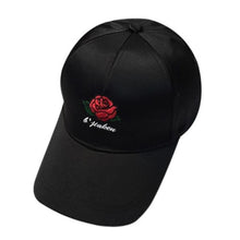 Baseball Hats Women Embroidery Rose Cotton Snapback Caps Hip Hop Hats Female Black White Pink Casquette#23 BL