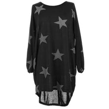 T shirt Women Long Style Plus Size Batwing Sleeve Stars Print Tunic T-Shirt Tee Tops Female Camisetas Mujer Verano #23 BL
