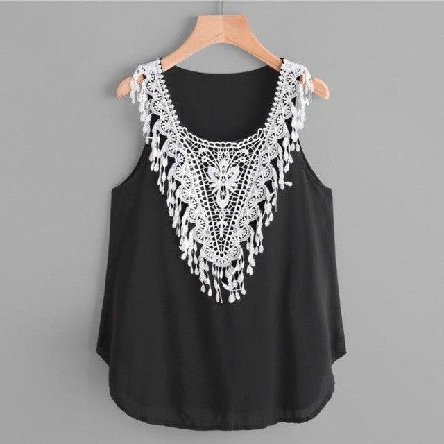 Tank Tops Women   Chiffon Sexy Sleeveless Vest Tops Female Clothing Plus Size S-2XL #23 BL