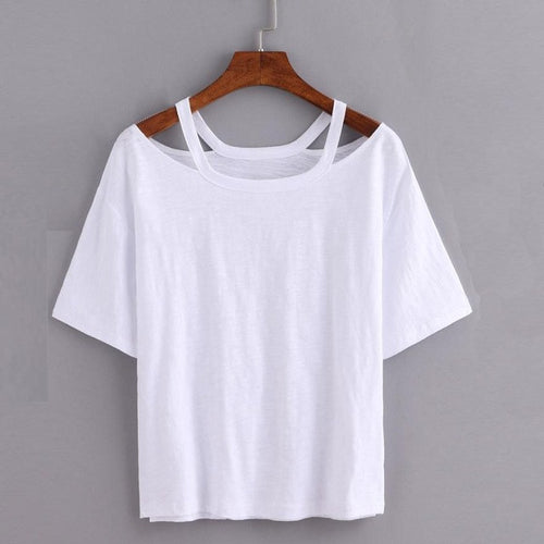 White T-shirt Women  Short Sleeve Casual Tops Tees Female T Shirt camisetas mujer verano #63 BL