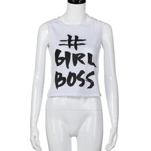 Woman  Tops  Ladies Tee Shirts Casual Letter Sleeveless O Neck Short T-shirt Women poleras mujer #03 BL