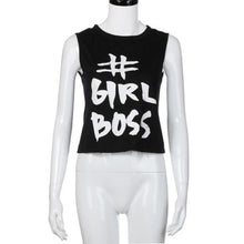 Woman  Tops  Ladies Tee Shirts Casual Letter Sleeveless O Neck Short T-shirt Women poleras mujer #03 BL