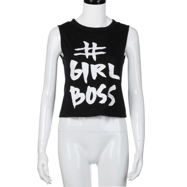 Woman  Tops  Ladies Tee Shirts Casual Letter Sleeveless O Neck Short T-shirt Women poleras mujer #03 BL