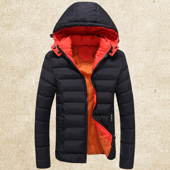 Thick Men Hooded Downs Jackets Men Warm Coats Slim Fit Down Men Parkas Men Plus Size BL