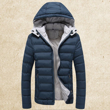 Thick Men Hooded Downs Jackets Men Warm Coats Slim Fit Down Men Parkas Men Plus Size BL